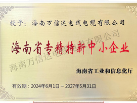 海南省專(zhuān)精特新中小企業(yè)
